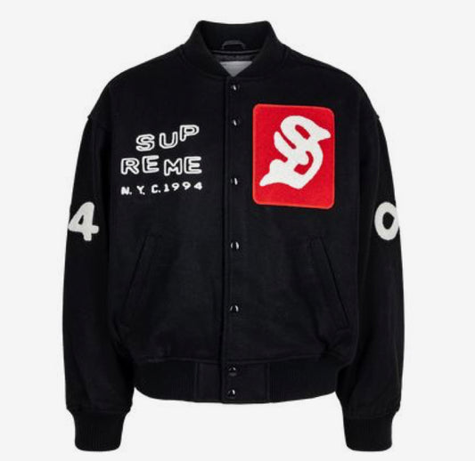 Supreme Tourist black Varsity Jacket